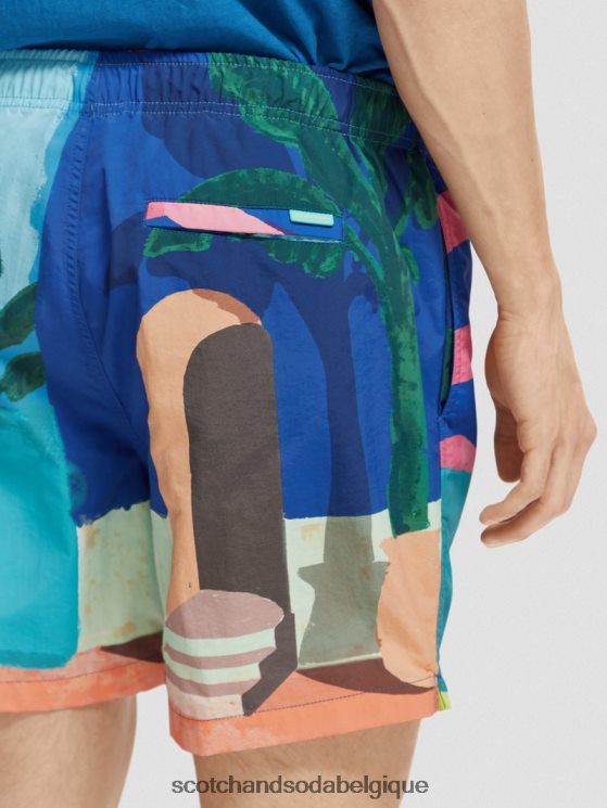vêtements Scotch & Soda short de bain mi-long imprimé- Scotch and Soda parfum scène aop 6BZRBF691