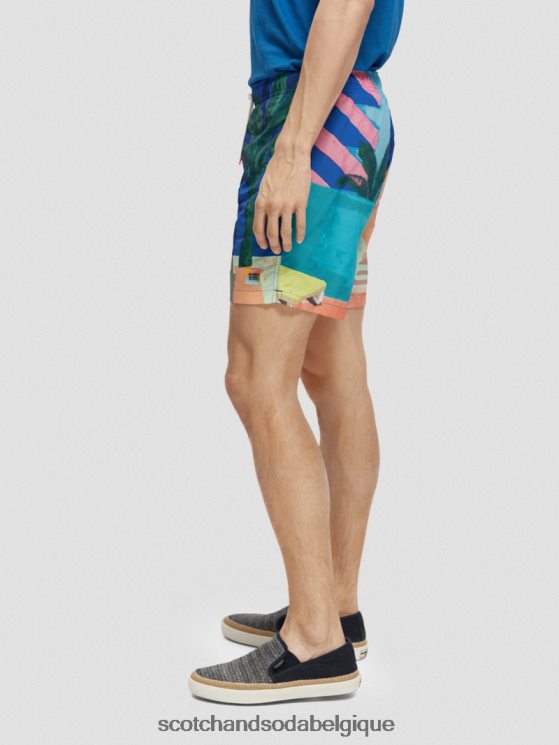 vêtements Scotch & Soda short de bain mi-long imprimé- Scotch and Soda parfum scène aop 6BZRBF691