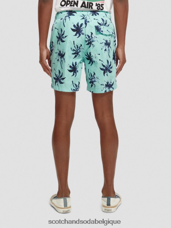 vêtements Scotch & Soda short de bain mi-long imprimé- Scotch and Soda shop near me feuille de cire de menthe aop 6BZRBF675