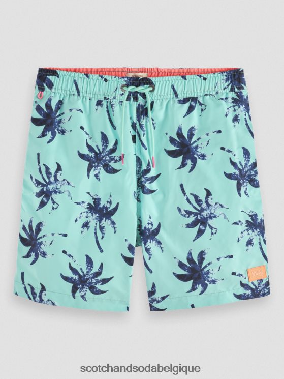 vêtements Scotch & Soda short de bain mi-long imprimé- Scotch and Soda shop near me feuille de cire de menthe aop 6BZRBF675