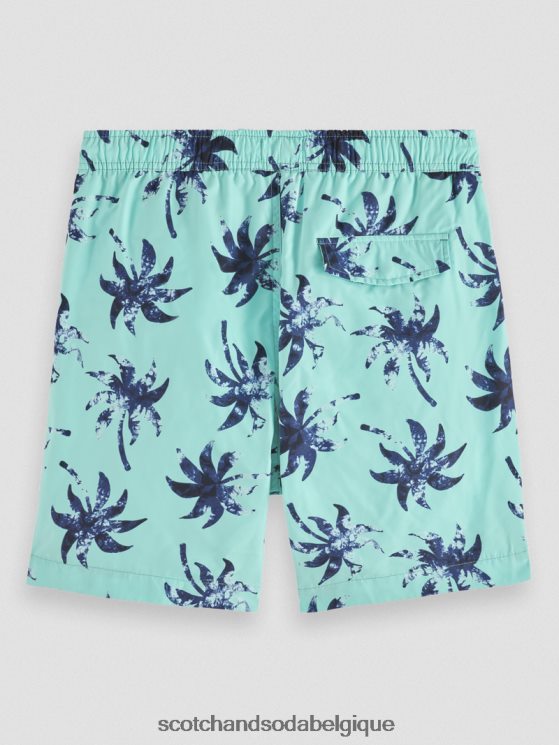 vêtements Scotch & Soda short de bain mi-long imprimé- Scotch and Soda shop near me feuille de cire de menthe aop 6BZRBF675