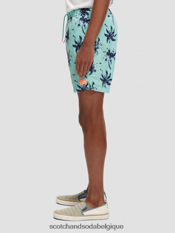 vêtements Scotch & Soda short de bain mi-long imprimé- Scotch and Soda shop near me feuille de cire de menthe aop 6BZRBF675