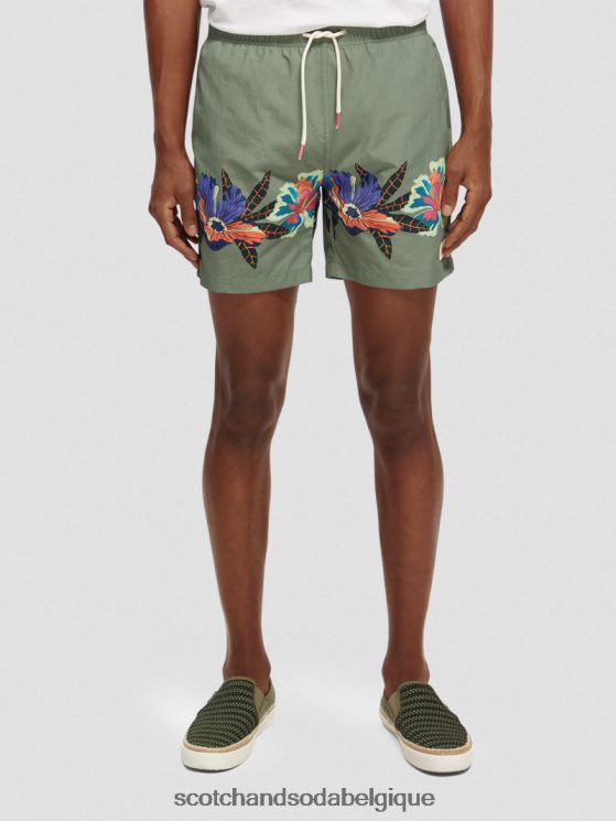 vêtements Scotch & Soda short de bain mi-long imprimé- Scotch and Soda shop near me imprimé vert 6BZRBF693