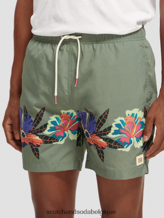 vêtements Scotch & Soda short de bain mi-long imprimé- Scotch and Soda shop near me imprimé vert 6BZRBF693