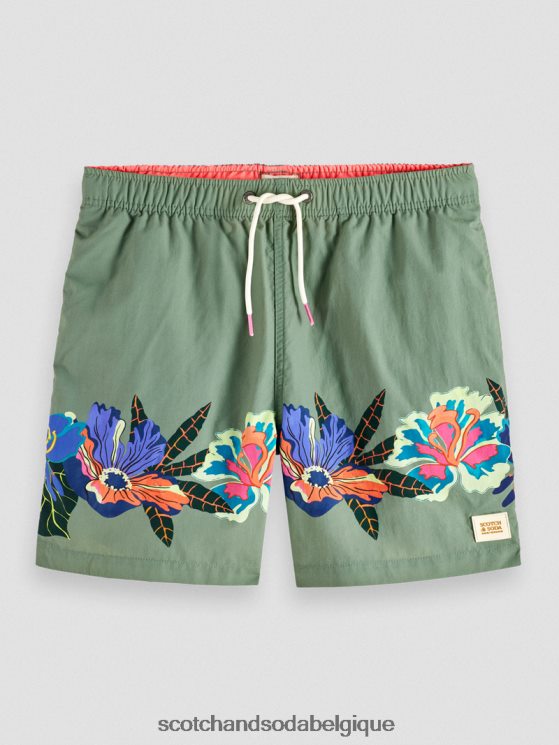vêtements Scotch & Soda short de bain mi-long imprimé- Scotch and Soda shop near me imprimé vert 6BZRBF693