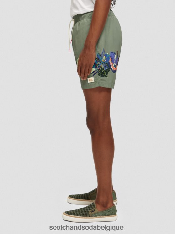 vêtements Scotch & Soda short de bain mi-long imprimé- Scotch and Soda shop near me imprimé vert 6BZRBF693