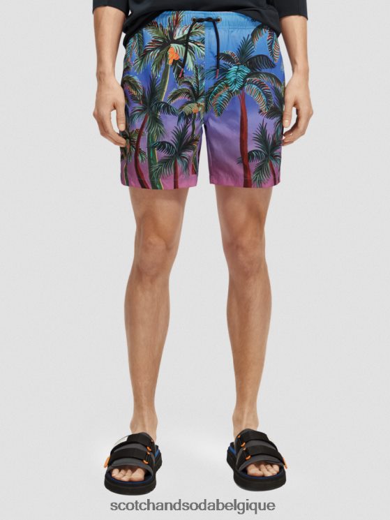 vêtements Scotch & Soda short de bain mi-long imprimé- Scotch and Soda shop online palmiers aop marine 6BZRBF692