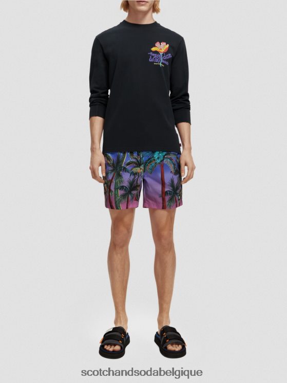 vêtements Scotch & Soda short de bain mi-long imprimé- Scotch and Soda shop online palmiers aop marine 6BZRBF692