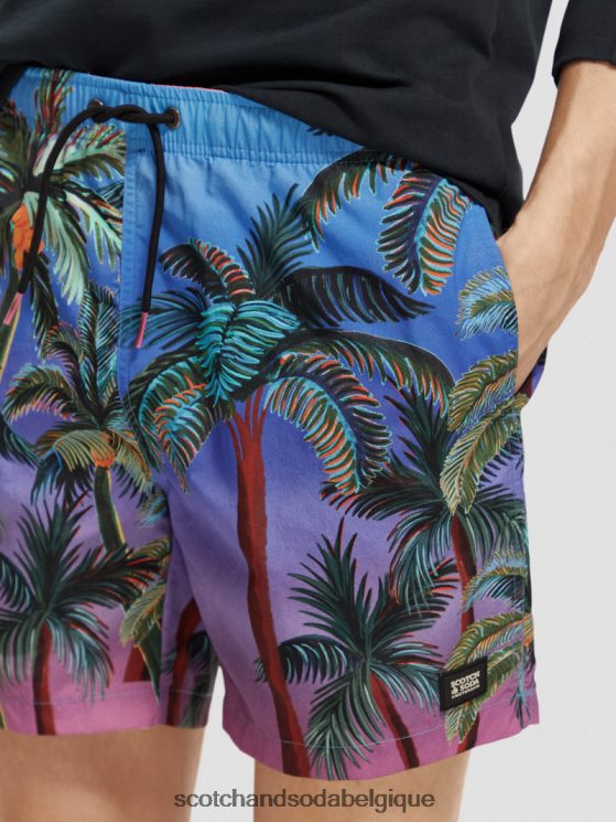 vêtements Scotch & Soda short de bain mi-long imprimé- Scotch and Soda shop online palmiers aop marine 6BZRBF692