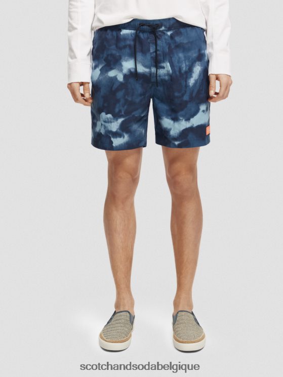 vêtements Scotch & Soda short de bain mi-long imprimé tie-dye- Scotch and Soda femme teinture de cravate bleu marine 6BZRBF689