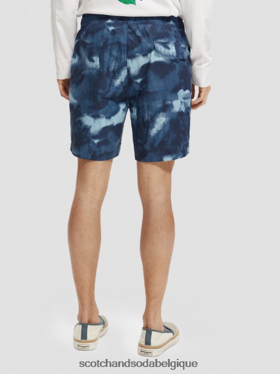 vêtements Scotch & Soda short de bain mi-long imprimé tie-dye- Scotch and Soda femme teinture de cravate bleu marine 6BZRBF689