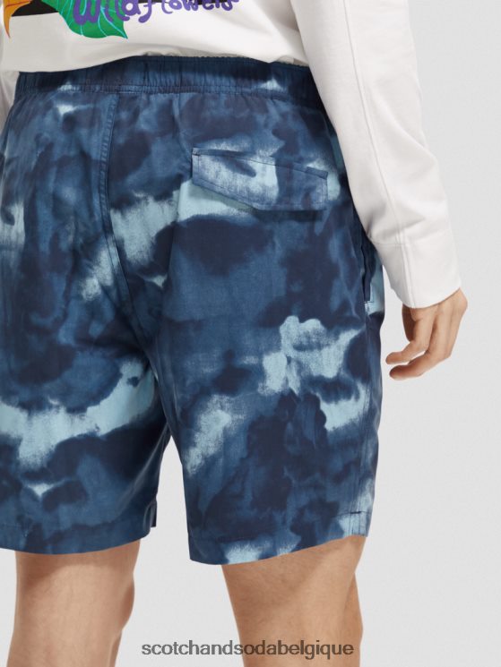 vêtements Scotch & Soda short de bain mi-long imprimé tie-dye- Scotch and Soda femme teinture de cravate bleu marine 6BZRBF689