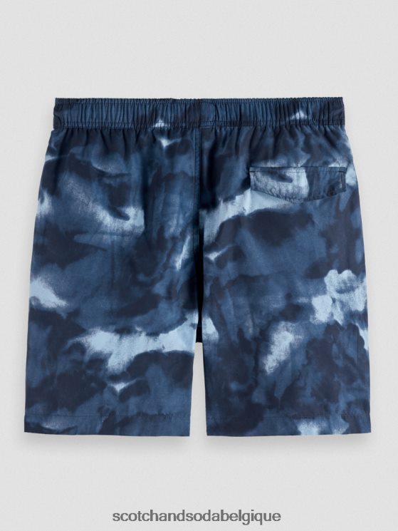 vêtements Scotch & Soda short de bain mi-long imprimé tie-dye- Scotch and Soda femme teinture de cravate bleu marine 6BZRBF689