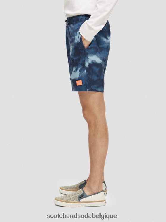 vêtements Scotch & Soda short de bain mi-long imprimé tie-dye- Scotch and Soda femme teinture de cravate bleu marine 6BZRBF689