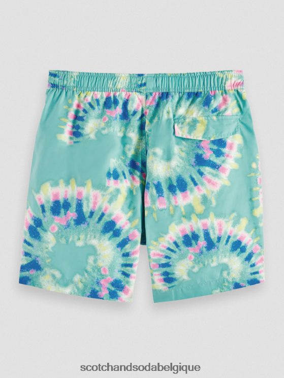 vêtements Scotch & Soda short de bain mi-long imprimé tie-dye- Scotch and Soda outlet teinture de cravate de fleur de menthe 6BZRBF685