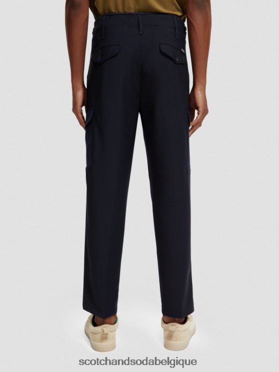vêtements Scotch & Soda chino cargo ample coupe fuselée en laine mélangée- Scotch and Soda outlet nuit 6BZRBF487