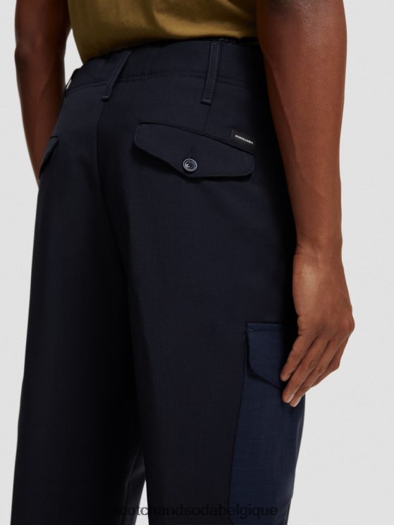 vêtements Scotch & Soda chino cargo ample coupe fuselée en laine mélangée- Scotch and Soda outlet nuit 6BZRBF487