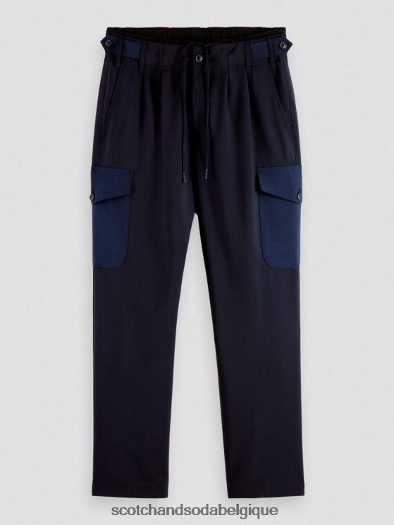 vêtements Scotch & Soda chino cargo ample coupe fuselée en laine mélangée- Scotch and Soda outlet nuit 6BZRBF487