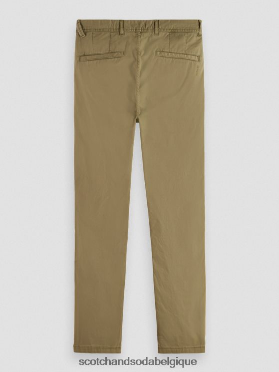 vêtements Scotch & Soda chino super slim fit teint en pièce- Scotch and Soda Belgique kaki 6BZRBF497