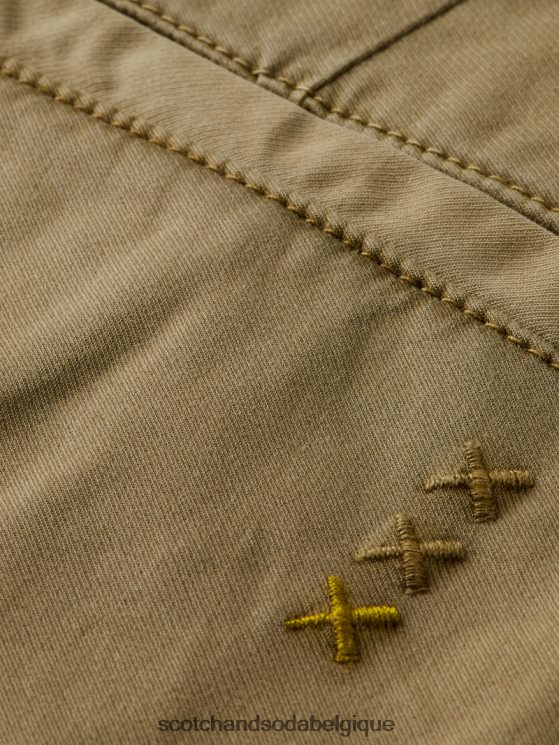 vêtements Scotch & Soda chino super slim fit teint en pièce- Scotch and Soda Belgique kaki 6BZRBF497