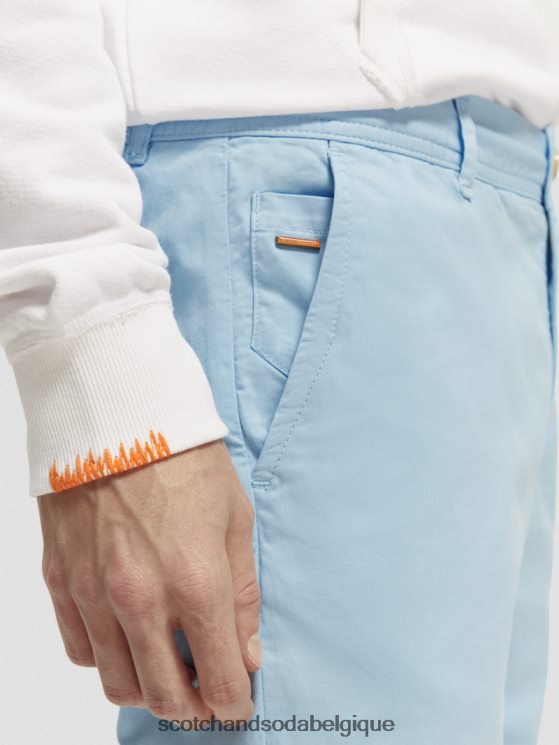 vêtements Scotch & Soda chino super slim fit teint en pièce- Scotch and Soda Bruxelles bleu de mer 6BZRBF498
