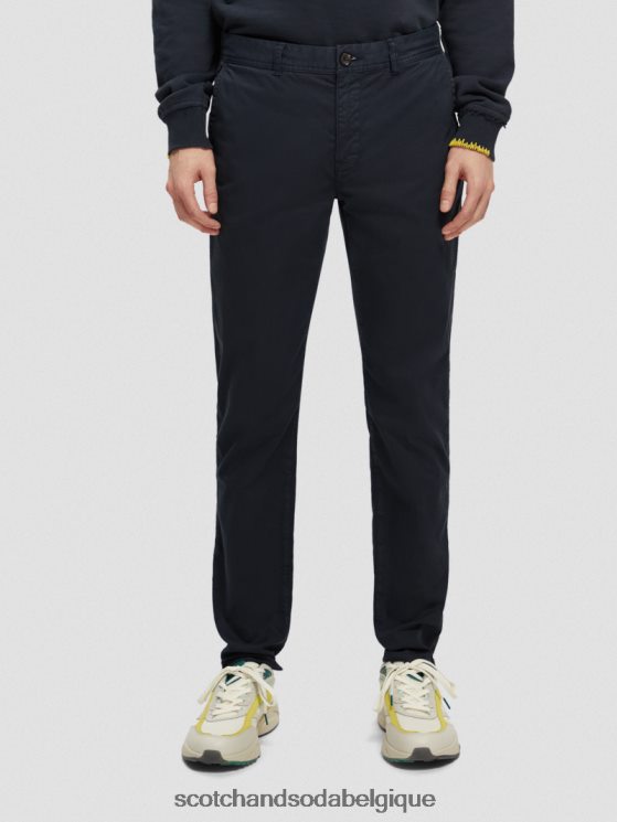 vêtements Scotch & Soda chino super slim fit teint en pièce- Scotch and Soda outlet marine 6BZRBF496