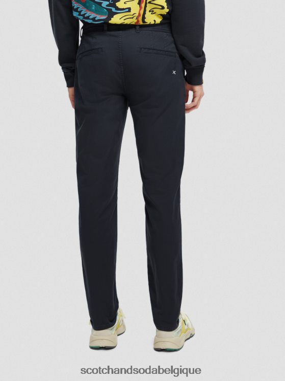 vêtements Scotch & Soda chino super slim fit teint en pièce- Scotch and Soda outlet marine 6BZRBF496