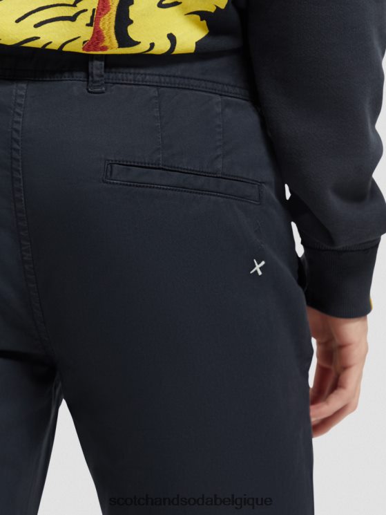 vêtements Scotch & Soda chino super slim fit teint en pièce- Scotch and Soda outlet marine 6BZRBF496