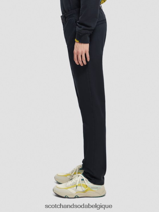 vêtements Scotch & Soda chino super slim fit teint en pièce- Scotch and Soda outlet marine 6BZRBF496