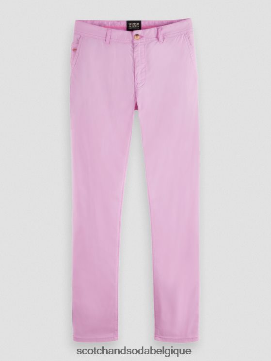 vêtements Scotch & Soda chino super slim fit teint en pièce- Scotch and Soda shop online pierre rose 6BZRBF494