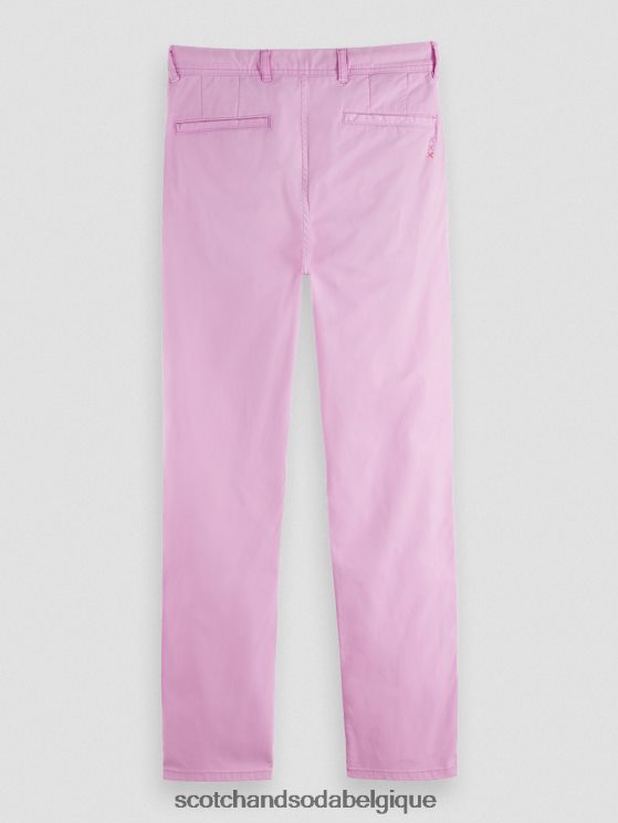 vêtements Scotch & Soda chino super slim fit teint en pièce- Scotch and Soda shop online pierre rose 6BZRBF494