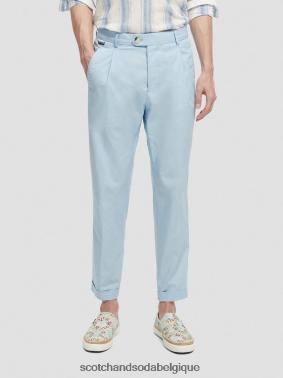 vêtements Scotch & Soda le chino en popeline Blake- Scotch and Soda Liﾨﾨge bleu de mer 6BZRBF501