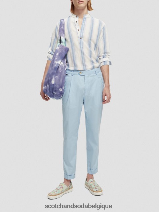 vêtements Scotch & Soda le chino en popeline Blake- Scotch and Soda Liﾨﾨge bleu de mer 6BZRBF501