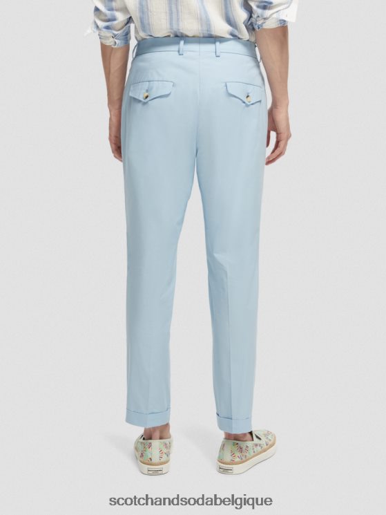 vêtements Scotch & Soda le chino en popeline Blake- Scotch and Soda Liﾨﾨge bleu de mer 6BZRBF501