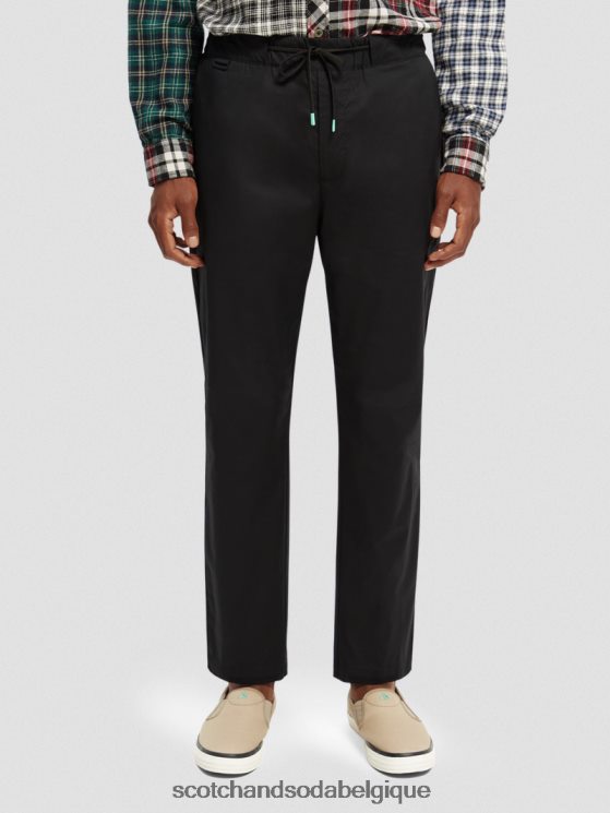 vêtements Scotch & Soda le jogger classique en popeline coupe fuselée préféré- Scotch and Soda parfum noir 6BZRBF484