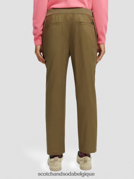 vêtements Scotch & Soda le jogger classique en popeline coupe fuselée préféré- Scotch and Soda shop online kaki 6BZRBF485