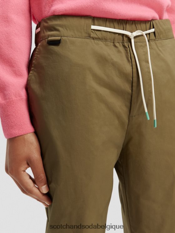 vêtements Scotch & Soda le jogger classique en popeline coupe fuselée préféré- Scotch and Soda shop online kaki 6BZRBF485