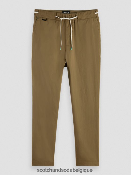 vêtements Scotch & Soda le jogger classique en popeline coupe fuselée préféré- Scotch and Soda shop online kaki 6BZRBF485