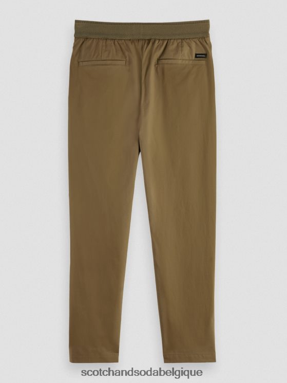 vêtements Scotch & Soda le jogger classique en popeline coupe fuselée préféré- Scotch and Soda shop online kaki 6BZRBF485