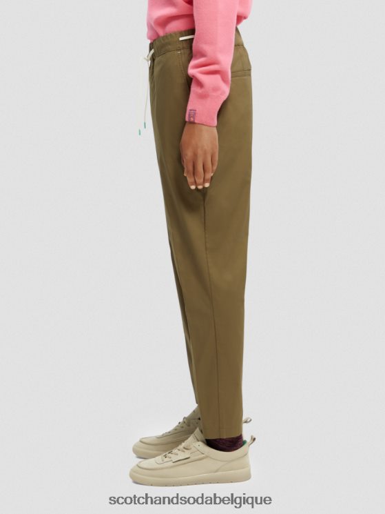 vêtements Scotch & Soda le jogger classique en popeline coupe fuselée préféré- Scotch and Soda shop online kaki 6BZRBF485