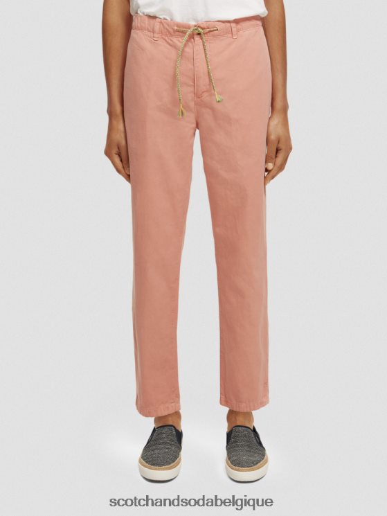 vêtements Scotch & Soda le jogger teint en pièce coupe fuselée Regular The Drift- Scotch and Soda Belgique flamant 6BZRBF488