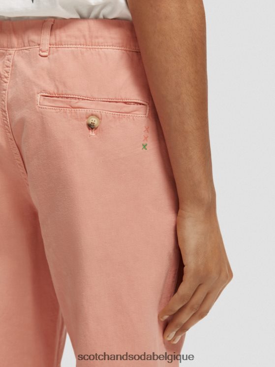 vêtements Scotch & Soda le jogger teint en pièce coupe fuselée Regular The Drift- Scotch and Soda Belgique flamant 6BZRBF488