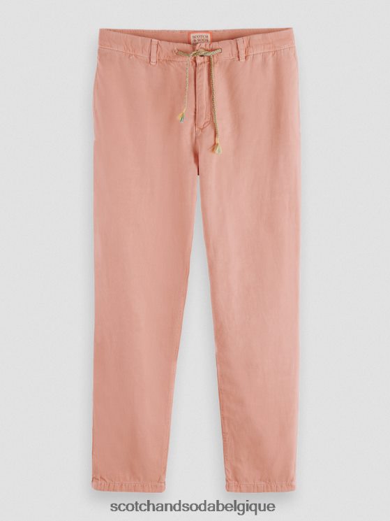 vêtements Scotch & Soda le jogger teint en pièce coupe fuselée Regular The Drift- Scotch and Soda Belgique flamant 6BZRBF488