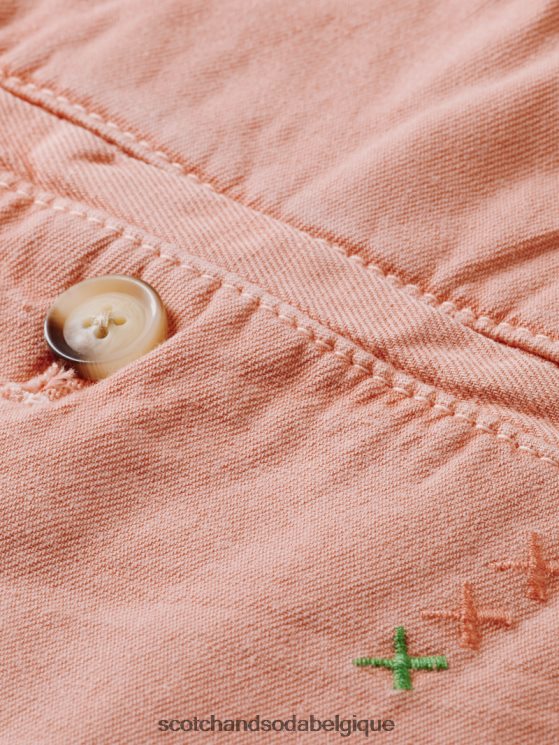 vêtements Scotch & Soda le jogger teint en pièce coupe fuselée Regular The Drift- Scotch and Soda Belgique flamant 6BZRBF488