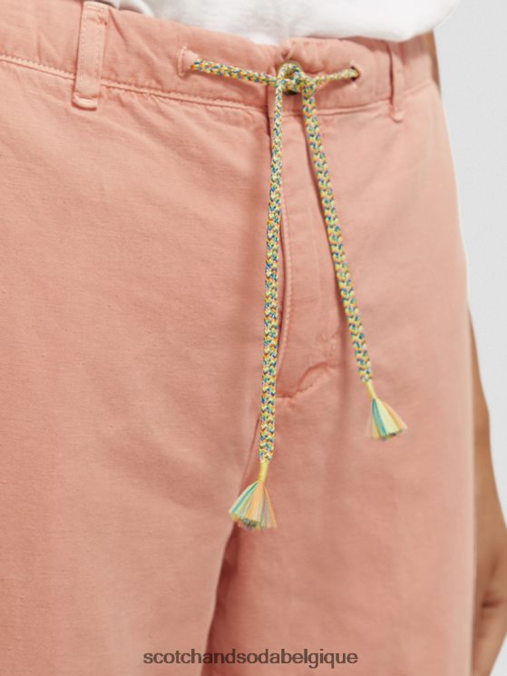 vêtements Scotch & Soda le jogger teint en pièce coupe fuselée Regular The Drift- Scotch and Soda Belgique flamant 6BZRBF488