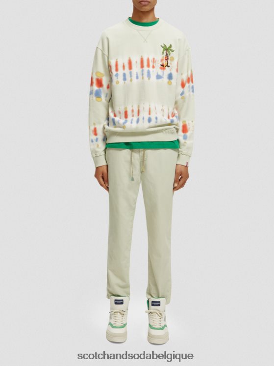 vêtements Scotch & Soda le jogger teint en pièce coupe fuselée Regular The Drift- Scotch and Soda Bruxelles menthe 6BZRBF489