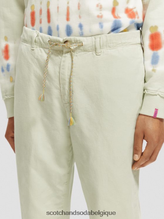 vêtements Scotch & Soda le jogger teint en pièce coupe fuselée Regular The Drift- Scotch and Soda Bruxelles menthe 6BZRBF489