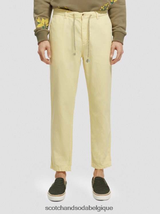 vêtements Scotch & Soda le jogger teint en pièce coupe fuselée Regular The Drift- Scotch and Soda Namur banane 6BZRBF490