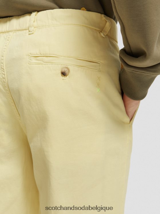 vêtements Scotch & Soda le jogger teint en pièce coupe fuselée Regular The Drift- Scotch and Soda Namur banane 6BZRBF490