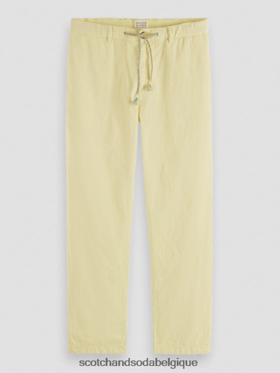 vêtements Scotch & Soda le jogger teint en pièce coupe fuselée Regular The Drift- Scotch and Soda Namur banane 6BZRBF490